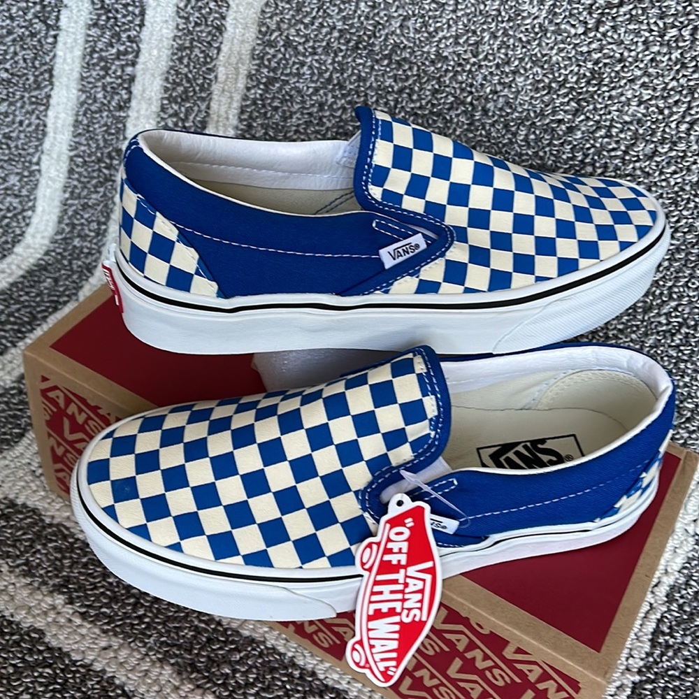 Vans Classic Slip-On Checkerboard Imperial Blue/White WMNS - Picture 11 of 16
